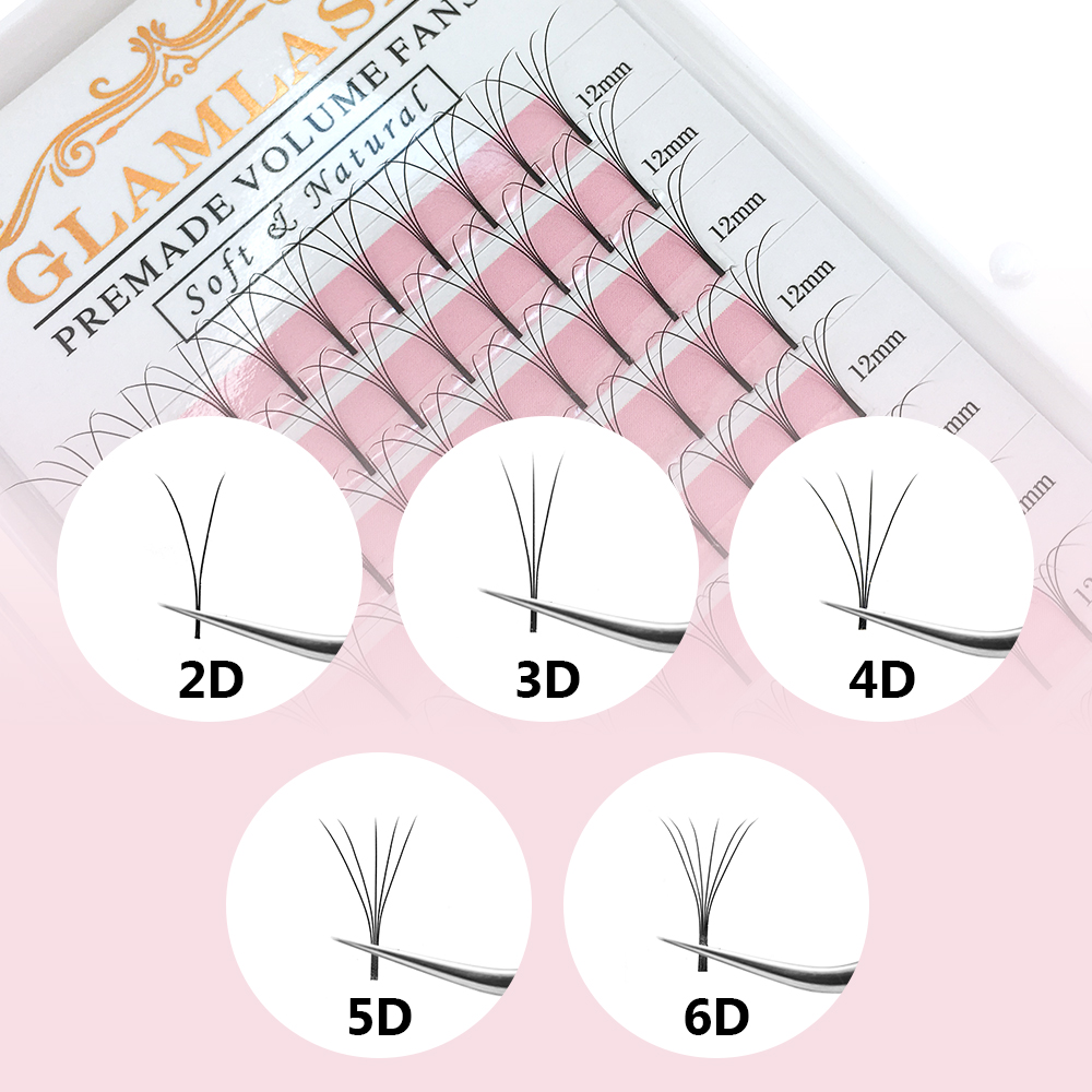 GLAMLASH 2D-6D premade volume  - Eyelash Extension Korea Natural review and price